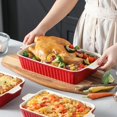 thumbnail image 7 of Rectangular Porcelain Baking Dish Set, 4 Piece Red, Multi-Size Kitchen Cookware, 7 of 7