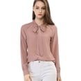 thumbnail image 1 of INSPIRE CHIC Camisa Casual Con Botones Manga Larga Corbata De Lazo Para Mujer Rosa L, 1 of 6