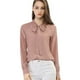 thumbnail image 1 of Allegra K Camisa Casual Con Botones Manga Larga Corbata De Lazo Para Mujer Rosa S, 1 of 6