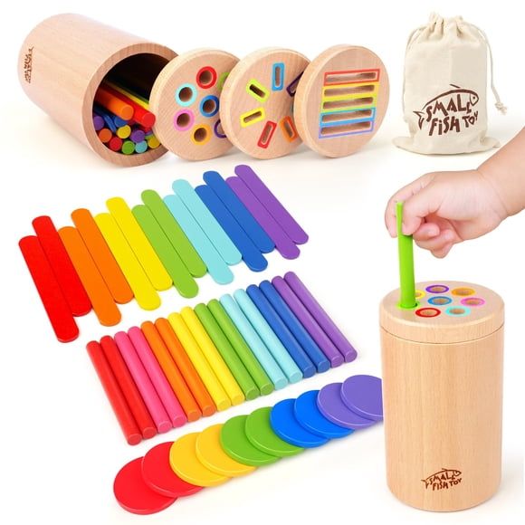 Juguete Montessori de madera SMALL FISH 3 en 1 para bebés de 1 a 3 años