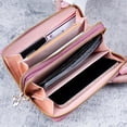 thumbnail image 2 of Cartera para mujer, larga, de mano, informal, para teléfono móvil, con doble cremallera, tarjetero de gran capacidad, 2 of 6