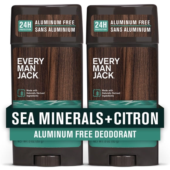 Desodorante Every Man Jack Sea Minerals + Citron 90 ml (paquete de 2)