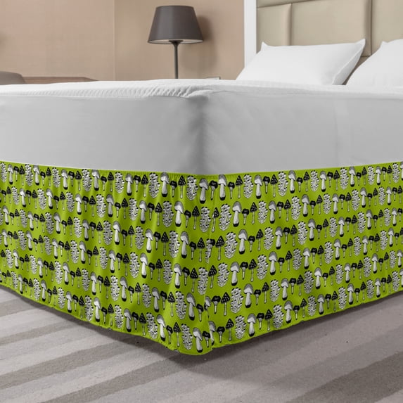 Ambesonne Multi-color Wrap Around Gathered Microfiber Bed Skirt, Queen