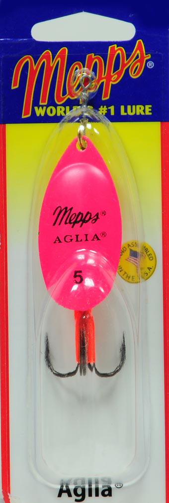 Mepps Aglia Plain Treble Fishing Lure, Hot Pink 1/2 Oz - B5 HP