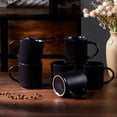 thumbnail image 3 of Vesteel Ceramic Coffee Mug Set of 6, 12 Ounce Porcelain Stoneware Mug with Handles, Catering Coffee Cups for Coffee, Tea, Hot Cocoa, Milk, Microwave and Dishwasher Safe, Matte Black, 3 of 9
