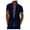 Navy, variant on KIHOUT Men's Summer Contrasting Colors Shirt Casual Short Sleeve Cuff Collar Turndown Neck Blouses