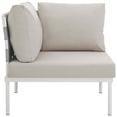thumbnail image 3 of Modway Fauteuil d'Angle de Patio Extérieur en Aluminium et Tissu, Blanc/beige, 3 of 5