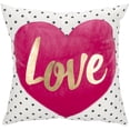 thumbnail image 3 of SAFAVIEH Pure Love 16" x 16" Polka Dotted Glam Pillow, White/Pink, 3 of 3