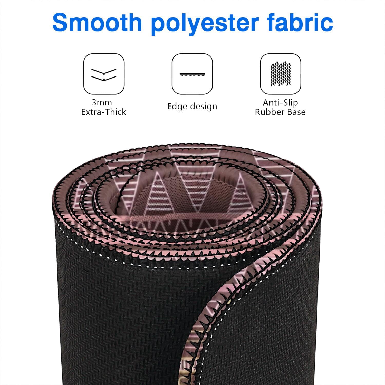 Long Mouse Pads for Desk,Brown Geometric Striped Pattern Desk Mats on Top Of Desks, Desk Mouse Pad Extra Large with 3mm Non-Slip Base and Stitched Edge for Gaming,Office,Work,Home 47.3"x23.6"