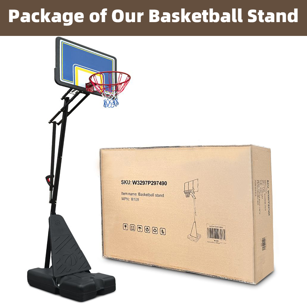 YINGYING Portable Basketball Hoop, Adjustable Height Backboard Basketball Hoop Outdoor with Rebound System, Basketball Goal System with Rebound Board & Wheels