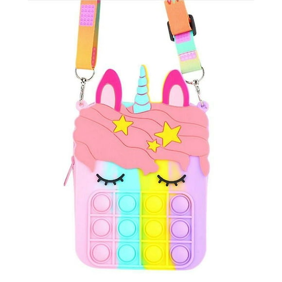 2023-shoulder Bag Poppet Bubble Wallet Messenger Silicone Popit Fidget Sensory Toy-1a