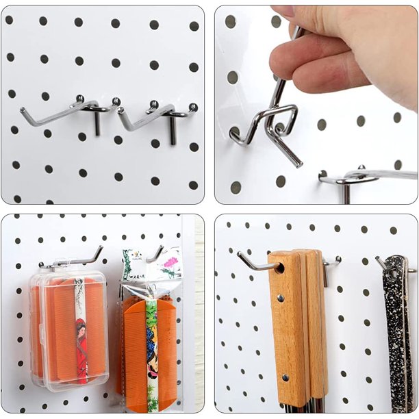 Ganchos de tablero perforado 50 piezas Ganchos de tablero perforado Ganchos de pared de puerta de panel de pared para exhibición al por menor Juego de gancho único de 10 cm y 5 cm