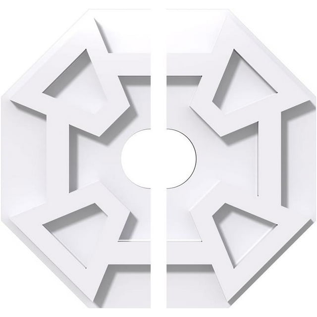 Ekena Millwork CMP10LG2-02000 10 in. OD x 2 in. ID Square Logan Architectural Grade PVC Contemporary Ceiling Medallion - 2 Piece