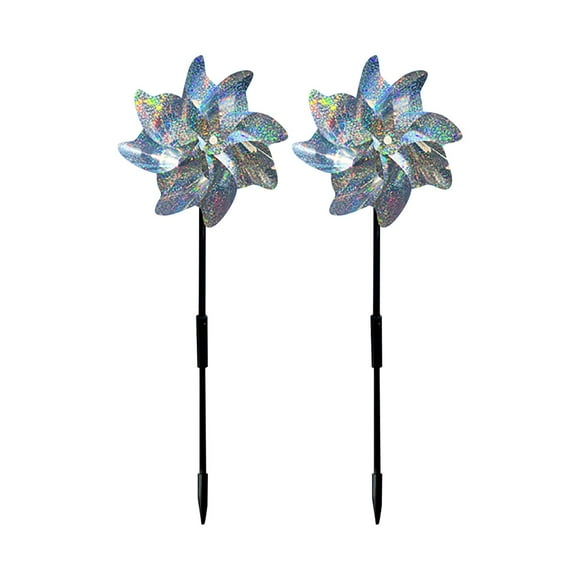 Reflective Pinwheels Extra Sparkly Pinwheels For Garden Decor Pinwheels For Kids Scare Birds Away From Garden Yard Patio Lawn Farm Banner Holder Stand Outdoor