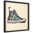 thumbnail image 3 of Empire Art Direct High Top Sneaker Dimensional Collage Framed Graphic Art Under Glass Wall Art, 25" x 25" x 1.4", Ready to Hang, 3 of 6
