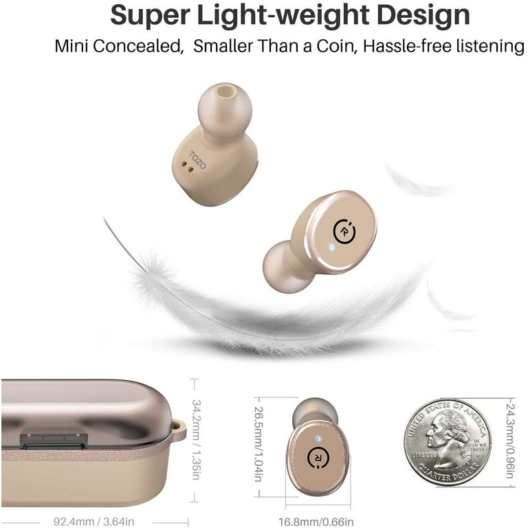 TOZO T10 Bluetooth 5.0 Wireless Earbuds with Wireless Charging Case IPX8  Waterproof TWS Stereo Headphones in Ear Built in Mic Headset Premium Sound