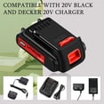 thumbnail image 6 of 2 Pack MAX 3600mAh Battery and Charger Replacement for Black and Decker 20V Lithium Battery, Compatible with Black and Decker 20V Cordless Power Tools and Charger, 6 of 12