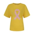 thumbnail image 3 of LUOGENLI T-shirts pour Femmes Mode Décontractée Imprimé Ruban Promotionnel International Manches Courtes Col Rond T-shirt Haut Tee T-shirts Femmes Blanc Saint-Patrick Jaune TTG, 3 of 3