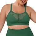thumbnail image 1 of Womens Sports Bras Seamless Minimizer Wireless Bra With Thin Push Up Side Support Plus Size Bra Army Green XXL, 1 of 4