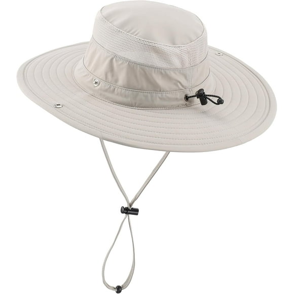 Sun Hat for Men Women Breathable UPF 50+ Safari Hat for Fishing Hiking Gardening Adjustable Wide Brim Bucket Hats