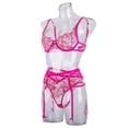 thumbnail image 4 of Gibobby Ropa interior mujer Lencería de Encaje para Mujer, con Cierre Frontal, Cuello en V, camisón Sexy(Rosa caliente, G), 4 of 5