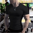 thumbnail image 4 of Camiseta de verano para hombre, camisetas informales blancas sólidas, camisetas de manga corta para hombre, camisetas de compresión de gran tamaño para gimnasio, ropa de calle para hombre, 4 of 4