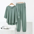 thumbnail image 2 of Nfurl Women's 2 Piece Modal Pajamas Sets Comfy Long Sleeve Sleepwear with Pants Soft Petite Lounge Set Ladies Fall Winter Pjs Green L, 2 of 7