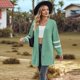 thumbnail image 5 of Cárdigan de Larga con Abertura Frontal para Mujer Verde XXL, 5 of 10
