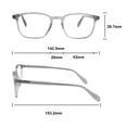 thumbnail image 2 of Mens M America Hancock Rx'able Eyeglasses, Square, Plastic, Light Grey Crystal, 1 Pair, 2 of 6