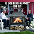 thumbnail image 4 of 39" Fire Pits with Wood Storage for Outside, Large Wood Burning Outdoor Fireplace with Chimney, Mesh Spark Screen & Fire Poker, Idea for Backyard, Patio, Party, Camping, Picnic, 4 of 6