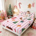 thumbnail image 2 of Manfei Dog Fitted Sheet Christmas Queen Bedding, Green Gold 3 Pieces 1 Fitted Sheet and 2 Pillowcases, 2 of 6