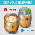 thumbnail image 4 of Halloween Pattern 12oz Stainless Steel Insulated Wine Tumbler with Lid and Straw – Double Wall Vacuum Mug for Hot & Cold Drinks, 304 Steel Interior, Sweat-Free Design. Trick or Treat !, 4 of 5