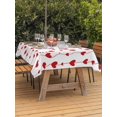 thumbnail image 2 of Outdoor Tablecloth with Umbrella Hole and Zipper, Valentine's Day Rectangle Table Cloth 60x120 Inch Waterproof Tablecloth, Sweet Love Heart Lines Romantic Red Picnic Table Cover for Patio Camping, 2 of 7