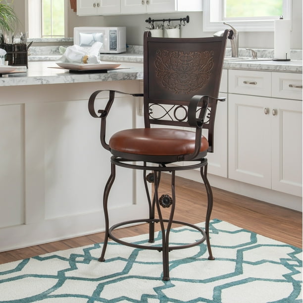 Metal Stamped Back Counter Stool, Big Seat Counter Stools