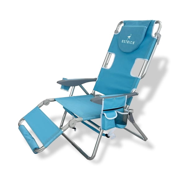 Ostrich The Backpack 3N1 Portable Chair, Reclining Lounger with Cooler Bag, Light Blue