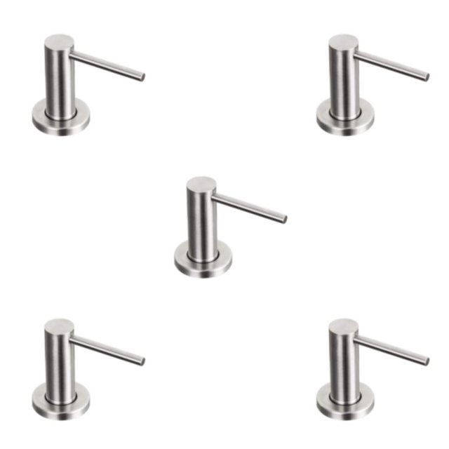Dispensador de jabón líquido Cateissary para cocina resistente plateado