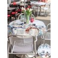 thumbnail image 4 of Outdoor Tablecloth with Umbrella Hole and Zipper, Blue Snowman Christmas Round Table Cloth 54 Inch Waterproof Tablecloth, Vintage Botanical Xmas Snowflake Picnic Table Cover for Patio Camping, 4 of 7