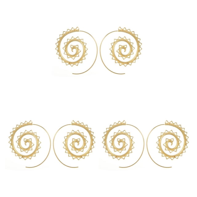 Sonducket Earrings Round Stylish Spiral Ear Earring Exaggerated Dangle Gold Dangling Jewelry for Women Party Wedding Decoration Type1 NO1 Sonducket CBP502456