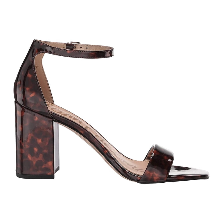 Daniella patent tortoise leather block sandal heels Sam Edelman Daniella Black/Brown Tortoise Patent - Walmart.com main image 2