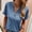 Blue, variant on Sakmal Womens Tops Casual Black Short Sleeve V-Neck Button Solid T-Shirts T Shirts for Women