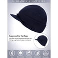 thumbnail image 3 of Viworld Winter Men's Knit Cap with Brim Beanie Hat Warm Thick Hat for Outdoor (Dark Blue), 3 of 7