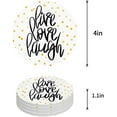 thumbnail image 1 of FMSHPON Live Love Laugh Polk Dots Set of 6 Round Coaster for Drinks, Absorbent Ceramic Stone Coasters Cup Mat with Cork Base for Home Kitchen Room Coffee Table Bar Decor, 1 of 6