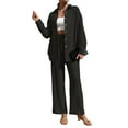 thumbnail image 1 of Traje de Verano para Mujer, de Dos Piezas, con Camisa, Pantalones y Ropa Deportiva Informal para Playa y Vacaciones Negro M, 1 of 9