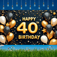 thumbnail image 6 of Elegant Design Happy 40th Birthday Golden Balloons Party Backdrop Celebration Banner for Birthday Event Indoor Decoration, 6 of 7