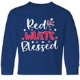 thumbnail image 3 of Inktastic 4th of July Red White Blessed Fireworks Long Sleeve Youth T-Shirt, 3 of 5