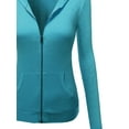 thumbnail image 3 of FashionOutfit Women's Basic Slim Fit Cotton Lightweight Zipper Hooded Jackets, 3 of 3