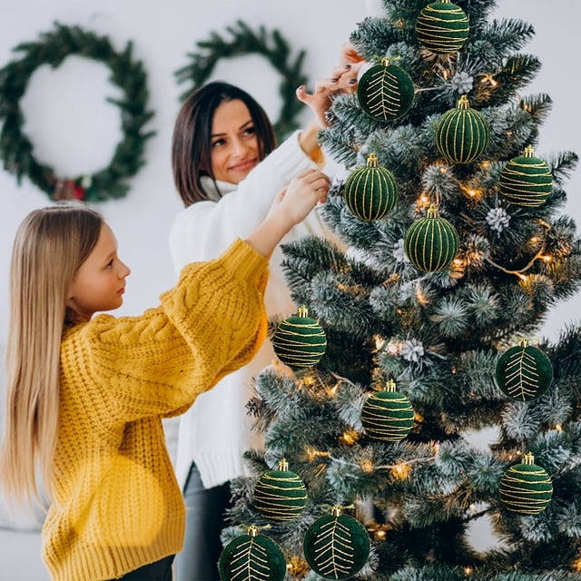Artículos de Clarence Navidad Xihbxyly Decoración Navideña flocada Franela Roja vino Colgante Bola pintada