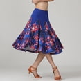 thumbnail image 2 of Falda de baile de salón para mujer, falda de práctica para baile latino, rumba, flamenco Azul real, 2 of 5