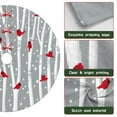 thumbnail image 6 of Christmas Tree Skirt,Gray Christmas Cardinal Bird Pattern Christmas Tree Decor with Red Ribbon Ties,Round Shape,Christmas Decorations for Home 30"x30", 6 of 7