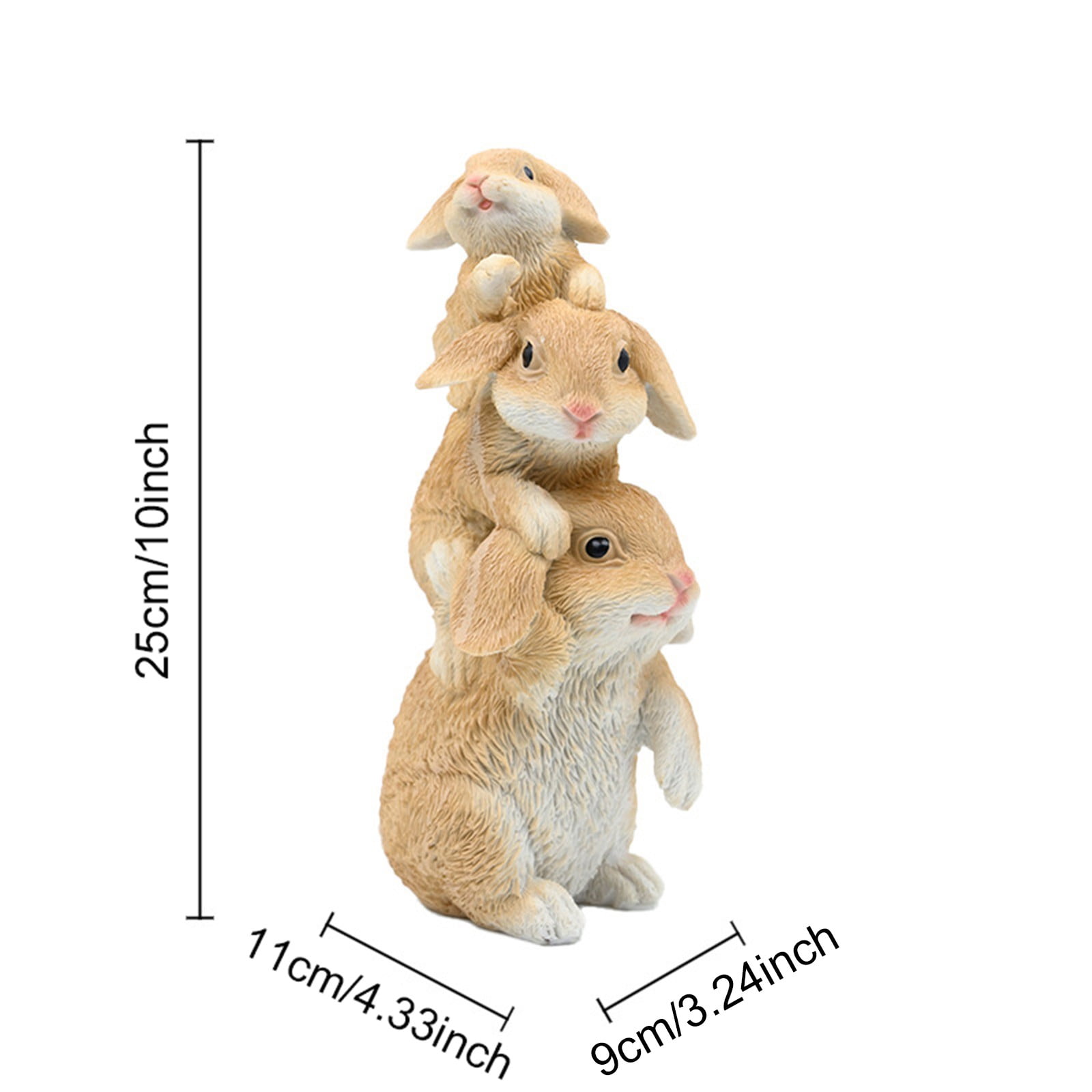 Lunxisen 2 Pcs Easter Bunny Statue Outdoor Garden Decorations Spring Holiday Yard Art Sculpture Decorative Ornament